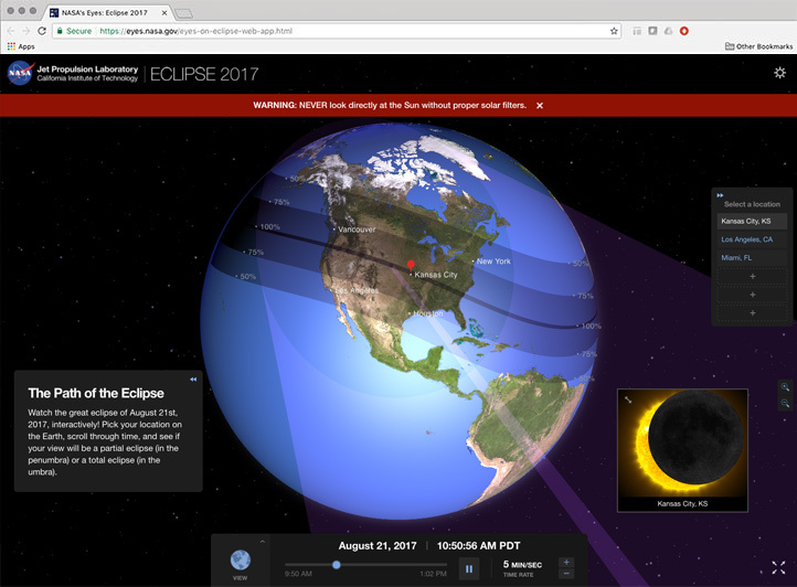 Screenshot of the new web-based Eyes Eclipse application.